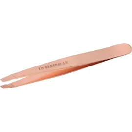 Tweezerman Stainless Steel Slant Tweezer - Eyebrow Tweezers for Women and Men (Rose Gold)