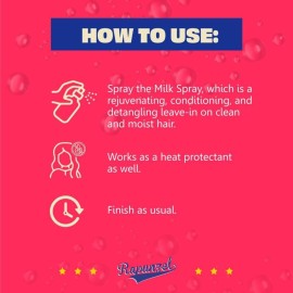 Lola From Rio - Rapunzel Milk Spray for Women - Hydrating Leave-In Conditioner & Detangler - Lightweight Moisturizing Hair Treatment for Dry, Damaged Hair - 8.45 fl oz Lola From Rio - Rapunzel Milk Spray for Women - Hydrating Leave-In Conditioner & Detangler - Lightweight Moisturizing Hair Treatment for Dry, Damaged Hair - 8.45 fl oz