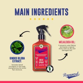 Lola From Rio - Rapunzel Milk Spray for Women - Hydrating Leave-In Conditioner & Detangler - Lightweight Moisturizing Hair Treatment for Dry, Damaged Hair - 8.45 fl oz Lola From Rio - Rapunzel Milk Spray for Women - Hydrating Leave-In Conditioner & Detangler - Lightweight Moisturizing Hair Treatment for Dry, Damaged Hair - 8.45 fl oz