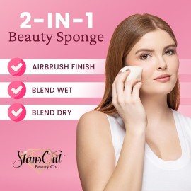 StansOut Makeup Blending Sponge, Memory Foam Blender for Liquid, Cream & Powder Foundations, No Water Needed, Airbrush Finish, Flawless Application