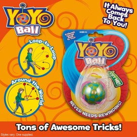 Yoyo Ball Automatic Return Yoyo, Assorted Colors and Patterns, Never Needs rewinding, New Twist on Old Fun, Enhances Motor Skills and Hand-Eye Coordination, Grows with Skill Level