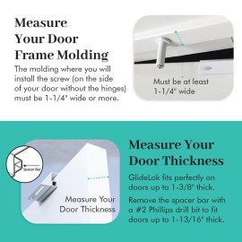 2 Pack - GlideLok Child Safety Door Top Lock | for Interior & Exterior Doors | Lock & Unlock from Both Sides | Stop Kids, Pets, Dogs & Cats from Opening Doors 2 Pack - GlideLok Child Safety Door Top Lock | for Interior & Exterior Doors | Lock & Unlock from Both Sides | Stop Kids, Pets, Dogs & Cats from Opening Doors