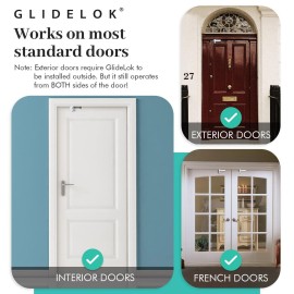 2 Pack - GlideLok Child Safety Door Top Lock | for Interior & Exterior Doors | Lock & Unlock from Both Sides | Stop Kids, Pets, Dogs & Cats from Opening Doors 2 Pack - GlideLok Child Safety Door Top Lock | for Interior & Exterior Doors | Lock & Unlock from Both Sides | Stop Kids, Pets, Dogs & Cats from Opening Doors