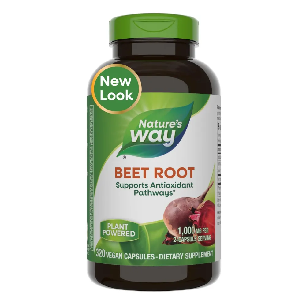 Nature\'s Way Beet Root, Supports Antioxidant Pathways*, Helps Neutralize Free Radicals*, 1,000 mg per 2-Capsule Serving, Vegan, 320 Capsules Nature\'s Way Beet Root, Supports Antioxidant Pathways*, Helps Neutralize Free Radicals*, 1,000 mg per 2-Capsule Serving, Vegan, 320 Capsules