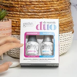 Gelish Dynamic Duo - Foundation Base & Top It Off Sealer Gel Set, Long-lasting, High-Shine Finish for Gel Manicures, Cures Fast in LED/UV Light, No Chips, Soak-Off, 15mL Each.