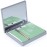 Makeup Mirror with Facial Oil Blotting Paper Sheets - Green Tea 100 Counts, Silver Compact Folding Cosmetic Travel Mirror