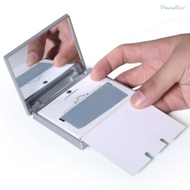 Makeup Mirror with Facial Oil Blotting Paper Sheets - Bamboo Charcoal 100 Counts, Silver Compact Folding Cosmetic Travel Mirror Makeup Mirror with Facial Oil Blotting Paper Sheets - Bamboo Charcoal 100 Counts, Silver Compact Folding Cosmetic Travel Mirror
