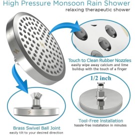 SparkPod Shower Head - High Pressure Rain - Premium Quality Luxury Design - 1-Min Install - Easy Clean Adjustable Replacement for Your Bathroom Shower Heads (Luxury Polished Chrome, 6 Inch Round) SparkPod Shower Head - High Pressure Rain - Premium Quality Luxury Design - 1-Min Install - Easy Clean Adjustable Replacement for Your Bathroom Shower Heads (Luxury Polished Chrome, 6 Inch Round)