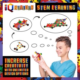 IQ BUILDER | STEM Learning Toys | Creative Construction Engineering | Fun Educational Building Set for Boys & Girls Ages 3-10 | Top Blocks Game Kit