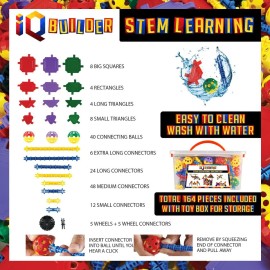 IQ BUILDER | STEM Learning Toys | Creative Construction Engineering | Fun Educational Building Set for Boys & Girls Ages 3-10 | Top Blocks Game Kit