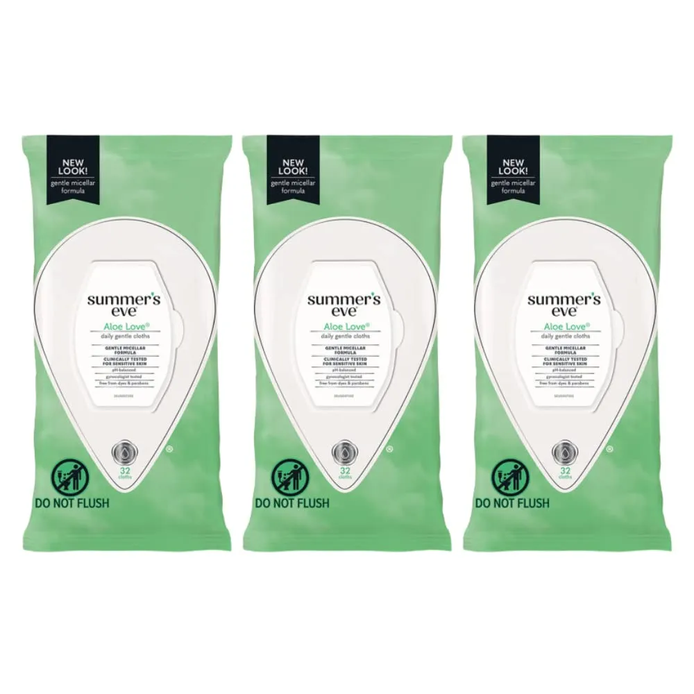 Summers Eve Cleansing Cloths 32 Count Aloe Love,32 Count (Pack of 3) Summers Eve Cleansing Cloths 32 Count Aloe Love,32 Count (Pack of 3)