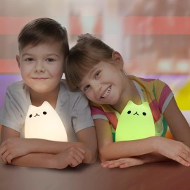 Cat Lamp, NeoJoy Remote Control Silicone Kitty Night Light for Kids Toddler Baby Girls Rechargeable Cute Kawaii Nightlight , White , 4 Piece Set Cat Lamp, NeoJoy Remote Control Silicone Kitty Night Light for Kids Toddler Baby Girls Rechargeable Cute Kawaii Nightlight , White , 4 Piece Set