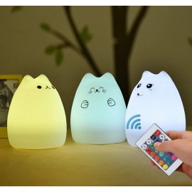 Cat Lamp, NeoJoy Remote Control Silicone Kitty Night Light for Kids Toddler Baby Girls Rechargeable Cute Kawaii Nightlight , White , 4 Piece Set Cat Lamp, NeoJoy Remote Control Silicone Kitty Night Light for Kids Toddler Baby Girls Rechargeable Cute Kawaii Nightlight , White , 4 Piece Set
