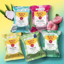 Burt\'s Bees Coconut & Lotus Face Wipes, for All Skin Types, Micellar Makeup Remover & Facial Cleansing Towelettes, 30 Ct. (3-Pack) Burt\'s Bees Coconut & Lotus Face Wipes, for All Skin Types, Micellar Makeup Remover & Facial Cleansing Towelettes, 30 Ct. (3-Pack)