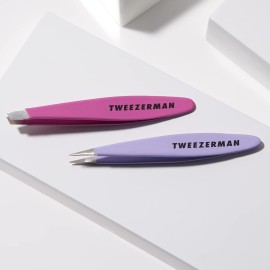 Tweezerman Mini Slant and Point Tip Tweezer - Tweezers Set for Eyebrows, Facial Hair, Ingrown Hairs Tweezerman Mini Slant and Point Tip Tweezer - Tweezers Set for Eyebrows, Facial Hair, Ingrown Hairs