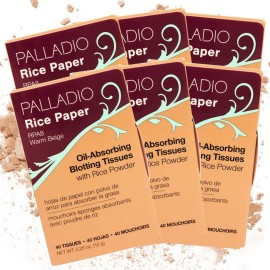 Palladio Face Blotting Tissue Sheets Made from Natural Rice Powder for Oily Skin, Oil Absorbing Paper, 2 Sided, Instant Results, Warm Beige, 40 Count Palladio Face Blotting Tissue Sheets Made from Natural Rice Powder for Oily Skin, Oil Absorbing Paper, 2 Sided, Instant Results, Warm Beige, 40 Count