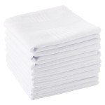 Men\'s Handkerchiefs 100% Soft Cotton White Hankie Hankerchieves