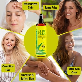 Seven Minerals, Organic Aloe Vera Spray for Body & Hair - From Freshly Cut Aloe Plant, Extra Strong, Easy to Apply, No Thickeners So It Absorbs Rapidly, No Sticky Residue - Made in USA (Big 12 fl oz) Seven Minerals, Organic Aloe Vera Spray for Body & Hair - From Freshly Cut Aloe Plant, Extra Strong, Easy to Apply, No Thickeners So It Absorbs Rapidly, No Sticky Residue - Made in USA (Big 12 fl oz)