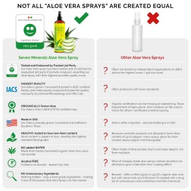 Seven Minerals, Organic Aloe Vera Spray for Body & Hair - From Freshly Cut Aloe Plant, Extra Strong, Easy to Apply, No Thickeners So It Absorbs Rapidly, No Sticky Residue - Made in USA (Big 12 fl oz) Seven Minerals, Organic Aloe Vera Spray for Body & Hair - From Freshly Cut Aloe Plant, Extra Strong, Easy to Apply, No Thickeners So It Absorbs Rapidly, No Sticky Residue - Made in USA (Big 12 fl oz)