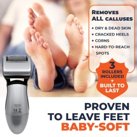 Electric Callus Remover: Rechargeable Electronic Foot File CR900 by Own Harmony(Tested Most Powerful) Best Pedicure Tools w 3 Rollers Professional Pedi Feet Care Sander for Cracked Heels and Hard Skin Electric Callus Remover: Rechargeable Electronic Foot File CR900 by Own Harmony(Tested Most Powerful) Best Pedicure Tools w 3 Rollers Professional Pedi Feet Care Sander for Cracked Heels and Hard Skin