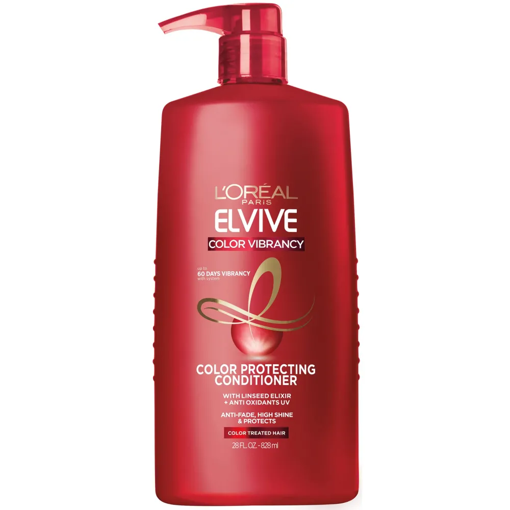 L\'Oreal Paris Elvive Color Vibrancy Protecting Conditioner, for Color Treated Hair, Conditioner with Linseed Elixir and Anti-Oxidants, for Anti-Fade, High Shine, and Color Protection, 28 Fl Oz L\'Oreal Paris Elvive Color Vibrancy Protecting Conditioner, for Color Treated Hair, Conditioner with Linseed Elixir and Anti-Oxidants, for Anti-Fade, High Shine, and Color Protection, 28 Fl Oz