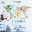 DECOWALL SG2-1615S Animal World Map Kids Wall Decals Wall Stickers Peel and Stick Removable Wall Stickers for Kids Nursery Bedroom Living Room (Large)