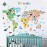 DECOWALL SG2-1615S Animal World Map Kids Wall Decals Wall Stickers Peel and Stick Removable Wall Stickers for Kids Nursery Bedroom Living Room (Large)