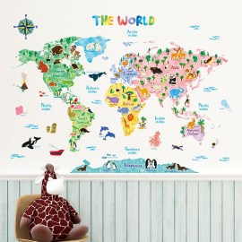 DECOWALL SG2-1615S Animal World Map Kids Wall Decals Wall Stickers Peel and Stick Removable Wall Stickers for Kids Nursery Bedroom Living Room (Large) DECOWALL SG2-1615S Animal World Map Kids Wall Decals Wall Stickers Peel and Stick Removable Wall Stickers for Kids Nursery Bedroom Living Room (Large)