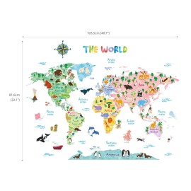 DECOWALL SG2-1615S Animal World Map Kids Wall Decals Wall Stickers Peel and Stick Removable Wall Stickers for Kids Nursery Bedroom Living Room (Large) DECOWALL SG2-1615S Animal World Map Kids Wall Decals Wall Stickers Peel and Stick Removable Wall Stickers for Kids Nursery Bedroom Living Room (Large)
