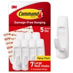 Command Large Utility Hooks, 7-Hooks, 12-Strips, Organize Damage-Free
