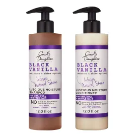 Carol\'s Daughter Black Vanilla Sulfate Free Shampoo and Conditioner Set for Curly, Wavy or Natural Hair, Moisturizing Hair Care for Dry, Damaged Split Ends, 1 Kit