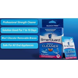 SmartGuard Premium Cleaner Crystals -(110 Cleanings)- Removes Stain, Plaque & Bad Odor from Dentures, Clear Braces, Mouth Guard, Night Guard & Retainers.