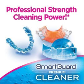 SmartGuard Premium Cleaner Crystals -(110 Cleanings)- Removes Stain, Plaque & Bad Odor from Dentures, Clear Braces, Mouth Guard, Night Guard & Retainers.