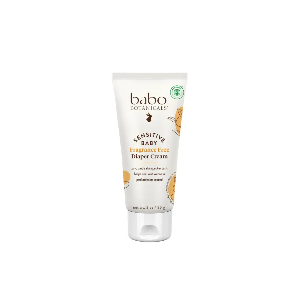 Babo Botanicals Sensitive Baby Fragrance-Free Diaper Cream - 25% Natural Zinc Oxide - Calendula, Shea & Cocoa Butter - EWG Verified - Vegan- From birth on Babo Botanicals Sensitive Baby Fragrance-Free Diaper Cream - 25% Natural Zinc Oxide - Calendula, Shea & Cocoa Butter - EWG Verified - Vegan- From birth on