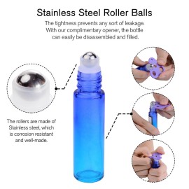 PrettyCare 12 Pack, 10 ml Essential Oil Roller Bottles with Stainless Steel Roller Ball - Refillable Leak-proof Empty Thick Rainbow Glass Roll on Bottles with Metal Caps for Travel, Perfume PrettyCare 12 Pack, 10 ml Essential Oil Roller Bottles with Stainless Steel Roller Ball - Refillable Leak-proof Empty Thick Rainbow Glass Roll on Bottles with Metal Caps for Travel, Perfume