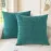 CaliTime Throw Pillow Covers Decorative 18 X 18 Inches Pack of 2 Cozy Chenille Cushion Cases for Couch Sofa Bed Living Room Home Teal