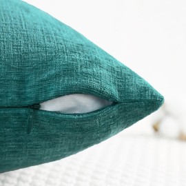 CaliTime Throw Pillow Covers Decorative 18 X 18 Inches Pack of 2 Cozy Chenille Cushion Cases for Couch Sofa Bed Living Room Home Teal CaliTime Throw Pillow Covers Decorative 18 X 18 Inches Pack of 2 Cozy Chenille Cushion Cases for Couch Sofa Bed Living Room Home Teal