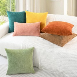 CaliTime Throw Pillow Covers Decorative 18 X 18 Inches Pack of 2 Cozy Chenille Cushion Cases for Couch Sofa Bed Living Room Home Teal CaliTime Throw Pillow Covers Decorative 18 X 18 Inches Pack of 2 Cozy Chenille Cushion Cases for Couch Sofa Bed Living Room Home Teal