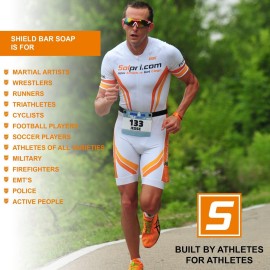 Solpri Shield Athletic Tea Tree Soap Bar with Lemongrass Eucalyptus Oil 4 oz (2 Pack) Protects Skin from Jock Itch, Athlete\'s Foot, Ringworm for Humans MADE IN USA