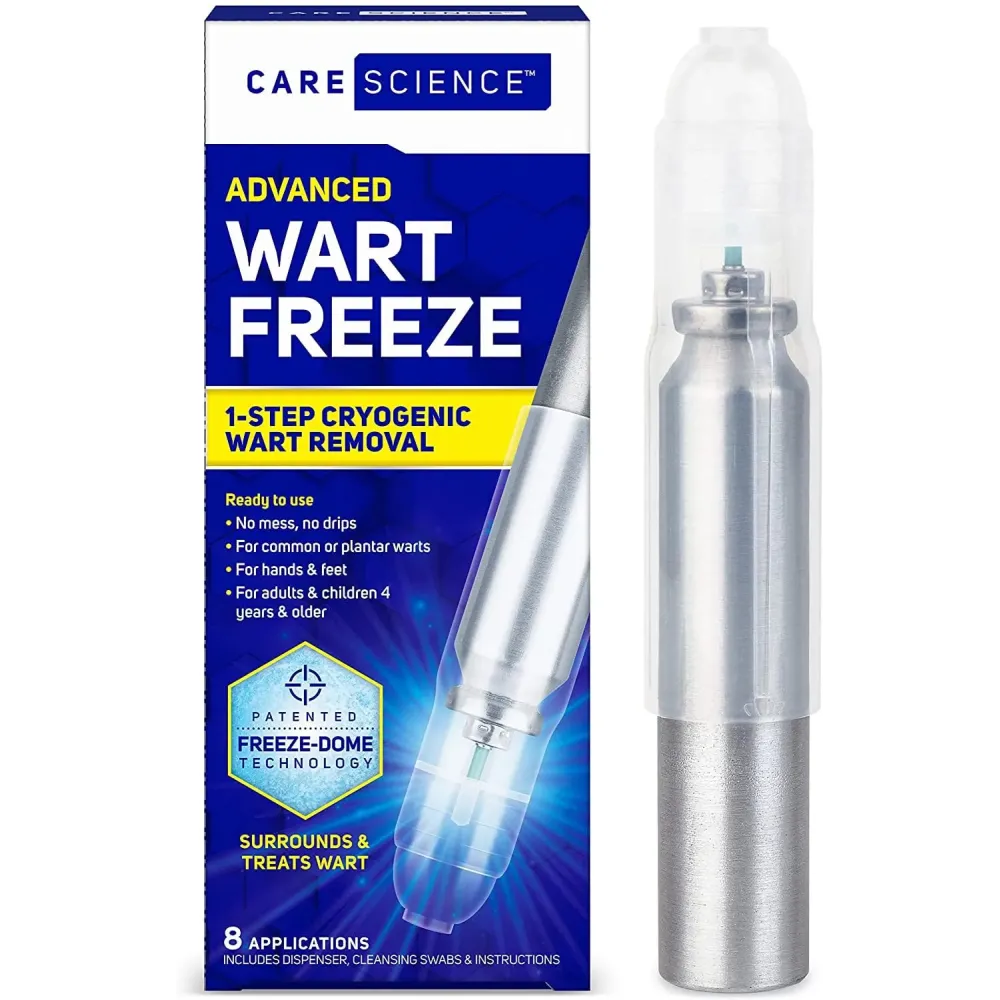 Care Science Wart Remover Freeze, 8 Applications | 1-Step Wart Removal for Common Warts on Hands, Elbows, Knees, and Feet Care Science Wart Remover Freeze, 8 Applications | 1-Step Wart Removal for Common Warts on Hands, Elbows, Knees, and Feet