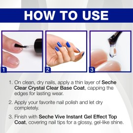 Seche Clear/Vive Base Coat and Gel Top Coat Duo Pack - Nail Strengthening & Long-Lasting High Shine, Top Coat Gel Nail Polish, Manicure Set, 14 mL Each Seche Clear/Vive Base Coat and Gel Top Coat Duo Pack - Nail Strengthening & Long-Lasting High Shine, Top Coat Gel Nail Polish, Manicure Set, 14 mL Each