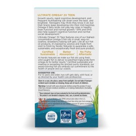 Nordic Naturals Ultimate Omega 2X Teen, Strawberry - 60 Mini Soft Gels - 1120 mg Total Omega-3s with EPA & DHA - Brain Health, Positive Mood, Social Development, Learning - Non-GMO - 30 Servings Nordic Naturals Ultimate Omega 2X Teen, Strawberry - 60 Mini Soft Gels - 1120 mg Total Omega-3s with EPA & DHA - Brain Health, Positive Mood, Social Development, Learning - Non-GMO - 30 Servings