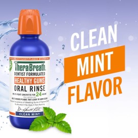 TheraBreath Healthy Gums Mouthwash Clean Mint, Antigingivitis, Dentist Formulated, 16 Fl Oz (2-Pack) TheraBreath Healthy Gums Mouthwash Clean Mint, Antigingivitis, Dentist Formulated, 16 Fl Oz (2-Pack)