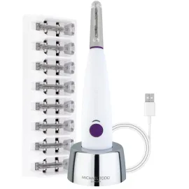 Michael Todd Beauty - Sonicsmooth - SONIC Technology Dermaplaning Tool - 2 in 1 Womens Facial Exfoliation & Peach Fuzz Hair Removal System with 8 Weeks of Dermaplaning Blades