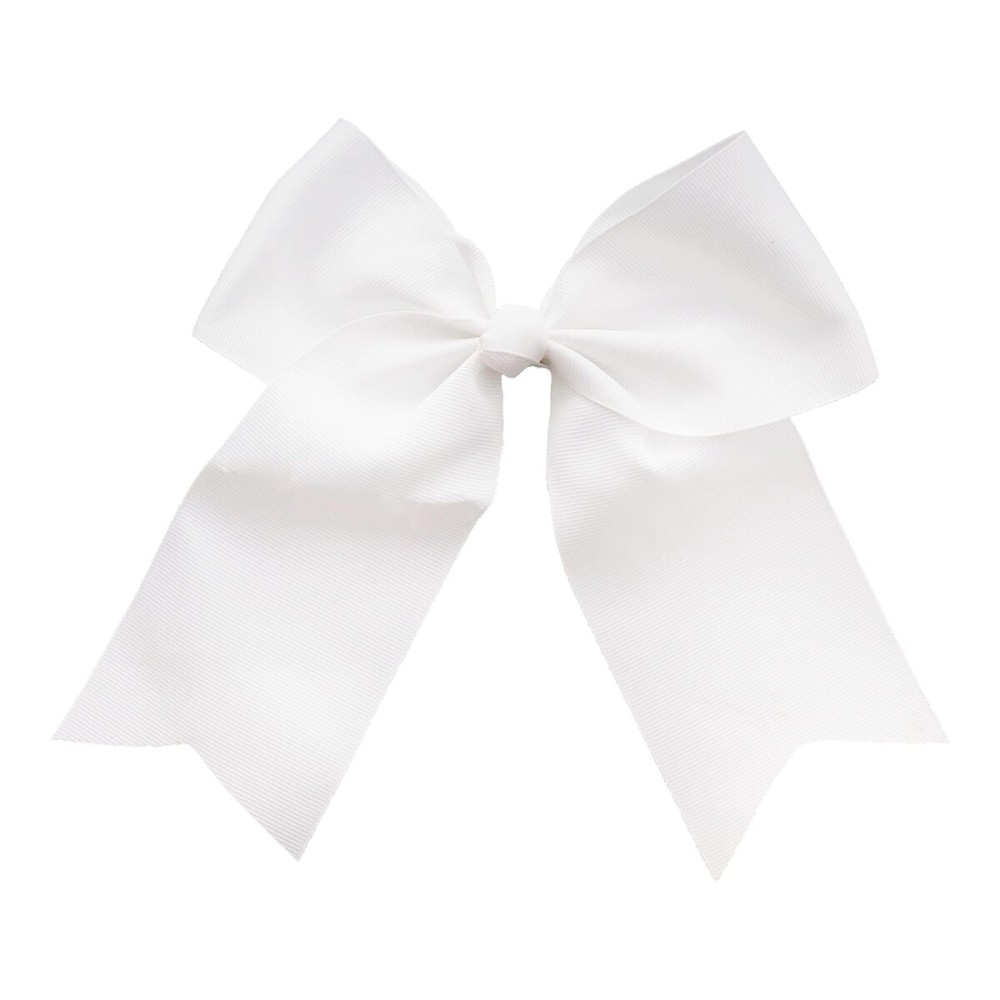 White Jumbo Bow Clip with Tails White Jumbo Bow Clip with Tails
