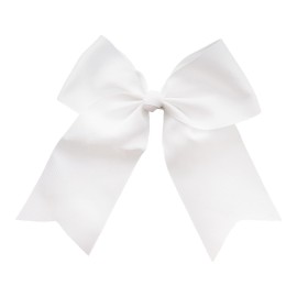 White Jumbo Bow Clip with Tails White Jumbo Bow Clip with Tails