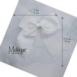 White Jumbo Bow Clip with Tails White Jumbo Bow Clip with Tails