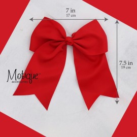 Red Jumbo Bow Clip with Tails