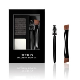 Revlon ColorStay Brow Kit, Includes Longwear Brow Powder, Clear Pomade, Dual-Ended Angled Tip Eyebrow Brush & Spoolie Brush, Soft Black (101), 0.08 oz Revlon ColorStay Brow Kit, Includes Longwear Brow Powder, Clear Pomade, Dual-Ended Angled Tip Eyebrow Brush & Spoolie Brush, Soft Black (101), 0.08 oz