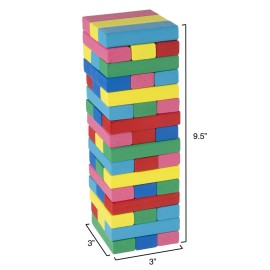 Classic Wooden Blocks Stacking Game with Colored Wood and Carrying Bag for Indoor and Outdoor Play for Adults, Kids, Boys and Girls, 48 Blocks Classic Wooden Blocks Stacking Game with Colored Wood and Carrying Bag for Indoor and Outdoor Play for Adults, Kids, Boys and Girls, 48 Blocks